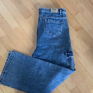 Zara Men's Washed Blue Straight Jeans